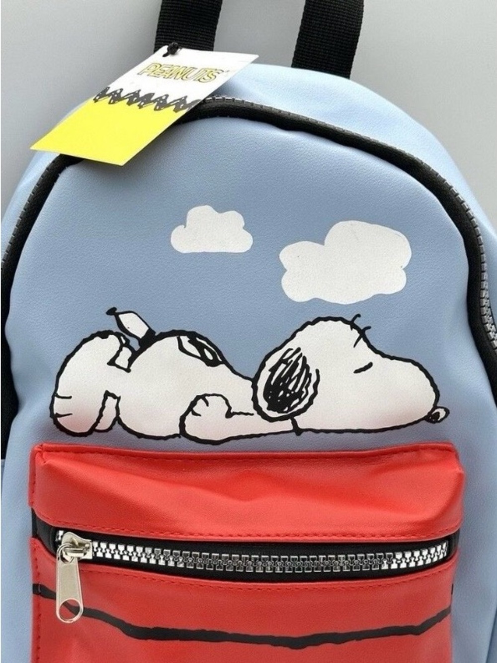 Peanuts Sleeping Snoopy Doghouse Faux Leather Mini Backpack Purse Diaper Bag NWT - Picture 1 of 10